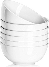 Ultra-Strong 22 Ounce Soup Bowls Cereal 6 inch Set White Ceramic for Kitchen