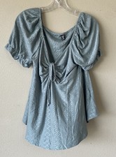 Plus Size Blouse SHEIN 1XL  Boho Short Sleeve Geometric