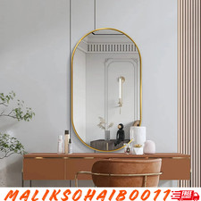 Nuie Columba Inset Frame LED Mirror Demist 800x500mm Brushed Brass Bathroom Gold