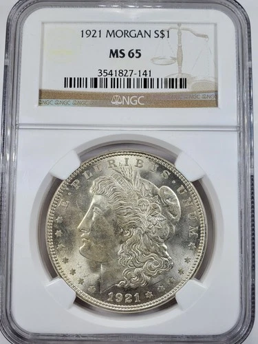 1921 Morgan Silver Dollar NGC MS 65 || Last Year of Issue