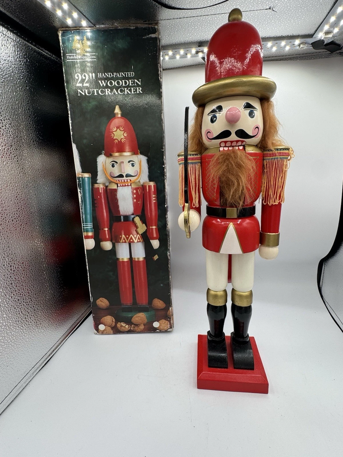 22” Tall Vtg Holiday Express Nutcracker Over 34 Year Old