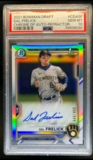 2021 Bowman Draft Sal Frelick Chrome Auto 1st Refractor RC #/499 Brewers PSA 10