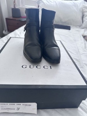 Gucci Leather Boots Size 34 Black, Ankle Boots UK