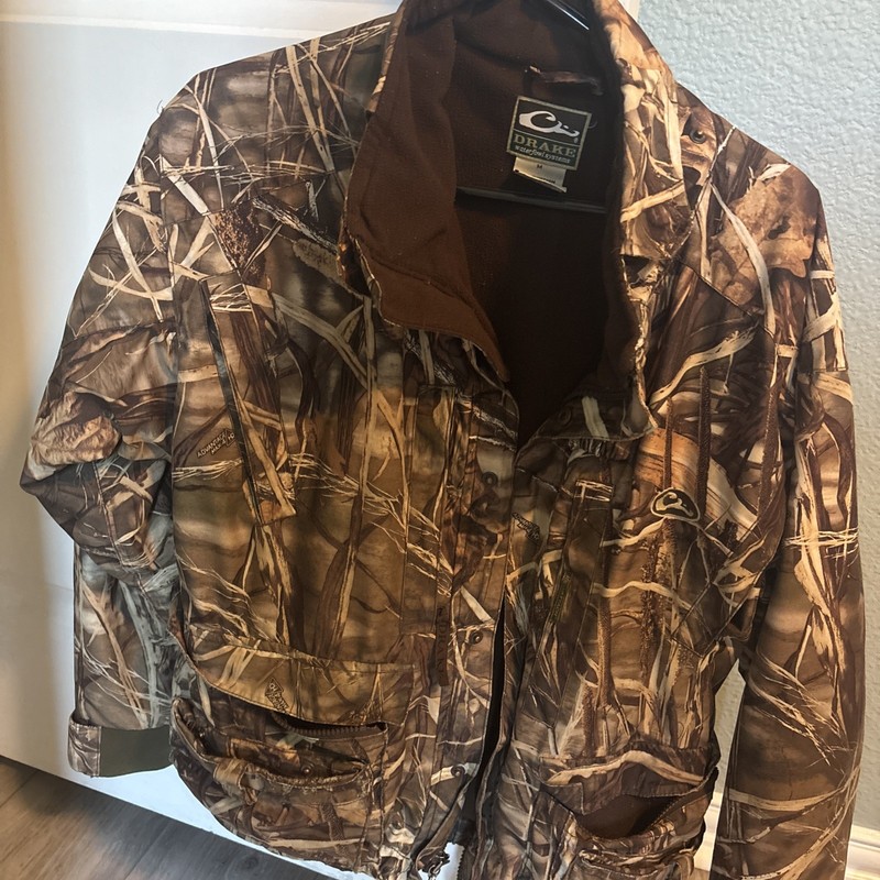 Drake Waterfowl Systems Mossy Oak Jacket Men's Medium Multi Pocket Camo Hunting