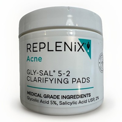 Replenix Acne Solutions Gly/Sal 5-2 Pads 60 Pads Brand New Expires 8/2027