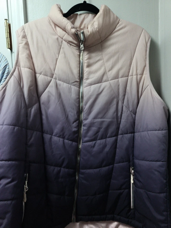 Ideology Womens Purple Grape Dip Ombre Vest 3x Plus size Cold Winter Weather - Image 2 of 4