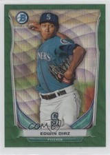 2014 Bowman Prospects Chrome Green Wave Refractor 10/25 Edwin Diaz #BCP15 oh8
