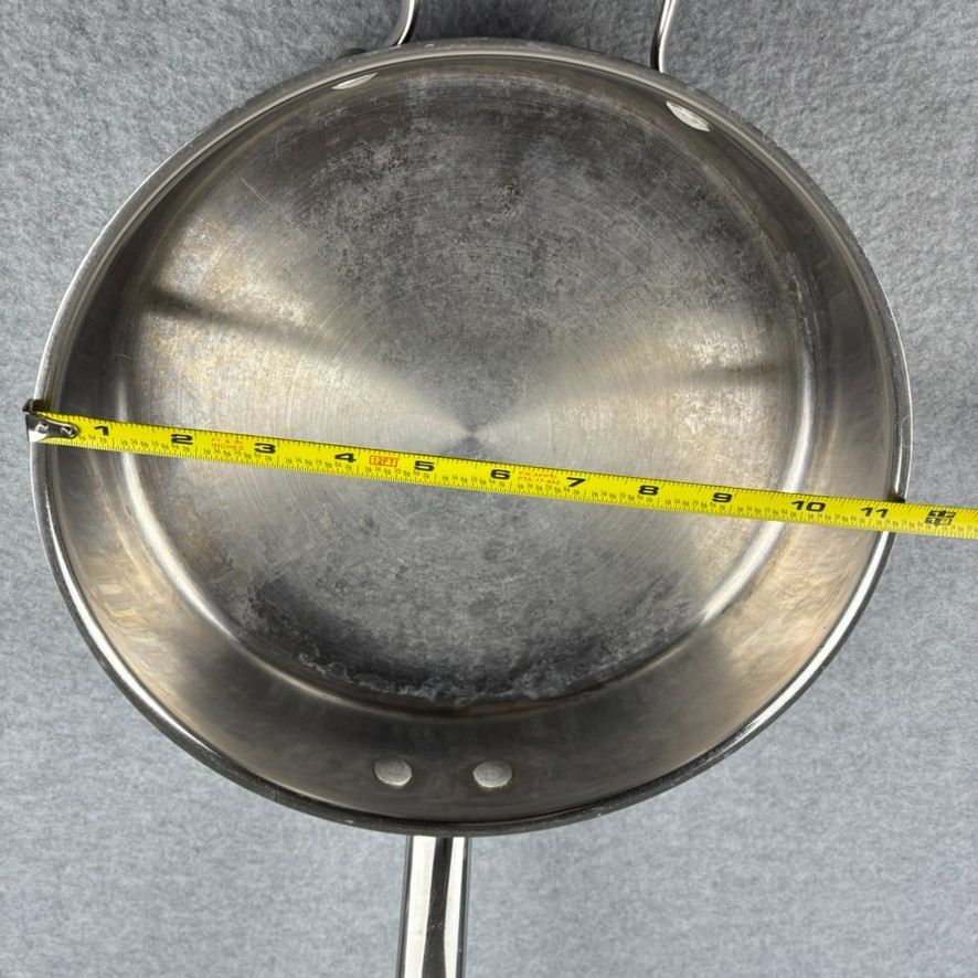 Wolfgang Puck Bistro Collection Lot of 3 Stainless Steel Pans and Fryer 2 Lids