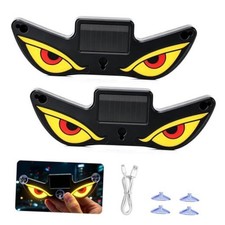 Solar Demon Eye Car Window Light LED Neon Accent Lights Solar Yellow-Red-Yellow