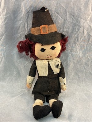 Vintage DAKIN Dream Doll Stuffed Pilgrim Boy Thanksgiving Fall Autumn *Read*