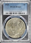 1923 Peace Silver Dollar 1$ - PCGS MS64 -  NEARLY GEM GRADE