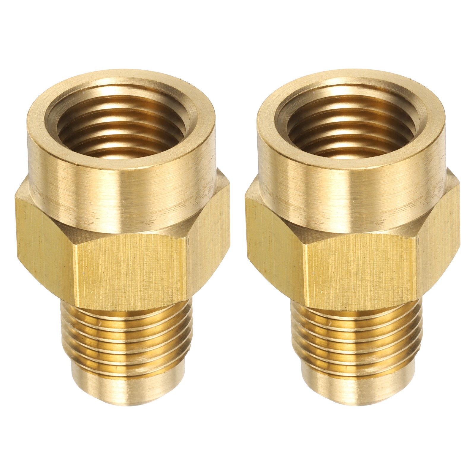 2pcs Brass Flare Tube Fitting 5/16" OD x 1/4" NPT Female Half Union Gas Adapter