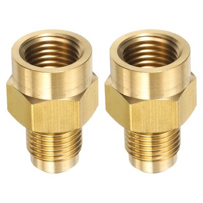 2pcs Brass Flare Tube Fitting 5/16'' OD x 1/4'' NPT Female Half Union Gas Adapter