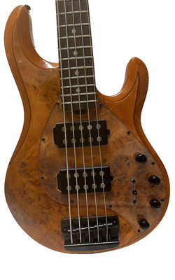 Sterling Music Man StingRay 5HH 5-String Bass Guitar, Poplar Burl, Excellent!