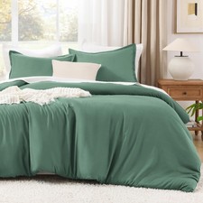 Litanika Comforters Full Size Haze Green, 3 Pieces Lightweight Solid Bedding Set