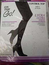 Vintage On the go pantyhose Ultra Sheer, Control Top Size 2 Off Black