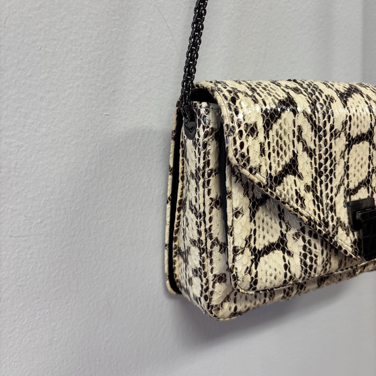 BARABOUX Python Print Leather Bag, Chain Shoulder… - image 4