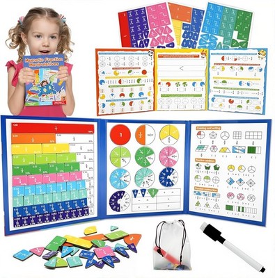 Magnetic Fraction Demonstration Book,Magnetic Fraction Tiles & Fraction Circl...