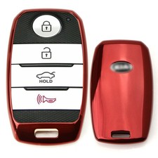 Chrome Red Tpu Key Fob Case Cover For Kia Optima K5 Sorento Carens Forte Soul