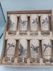 Vintage Federal Sportsman Game Bird Duck Cocktail 12oz. Platinum Rim Glass (8)