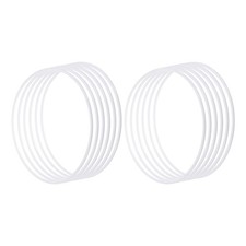 12Pcs Plastic Dream Catcher Rings,Round Floral Wreath White,4 inch 