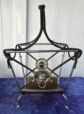 Maitland-Smith Style Hollywood Regency Iron Firewood Holder or Magazine Rack