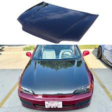 For 1992-1995 Honda Civic EG6 EG8 Carbon Fiber Bonnet Hood Engine Cover Trim