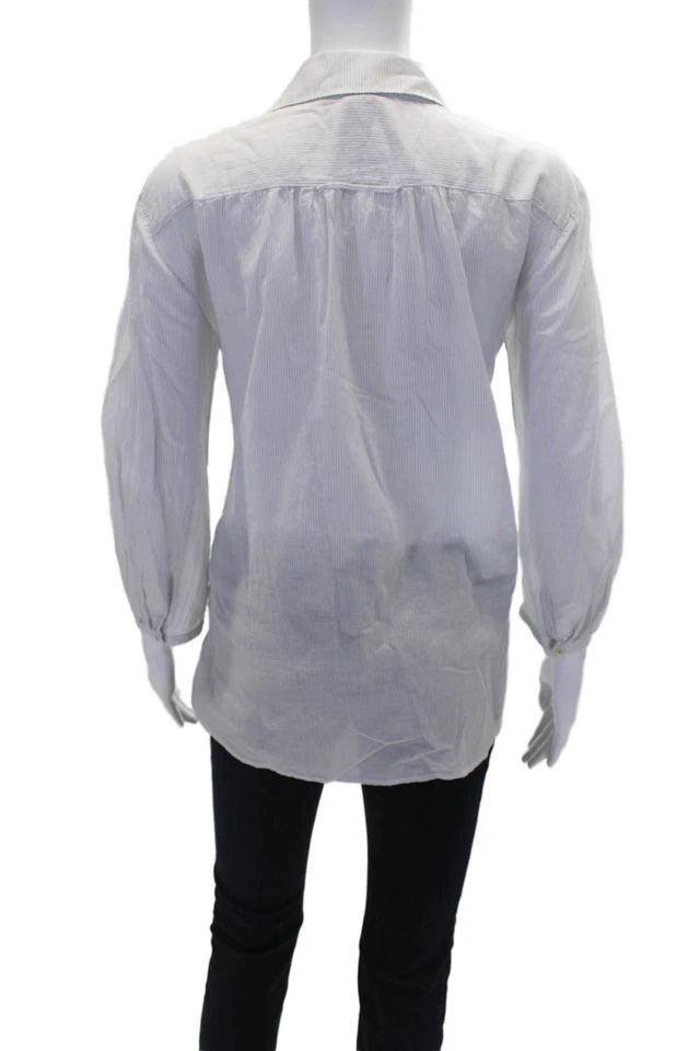 Marc By Marc Jacobs Womens Cotton Striped Buttoned Top Multicolor Size 10 - Image 3 of 4