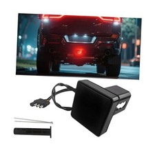 Trailer Hitch Receiver Cover with 15 LED Brake Lights, Super Bright Red/Black