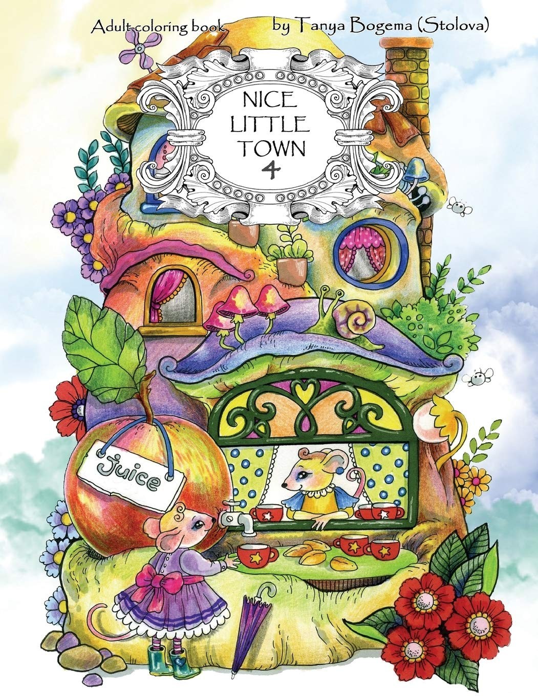 Nice Little Town: Adult Coloring Book (Stress Relieving Pages,...