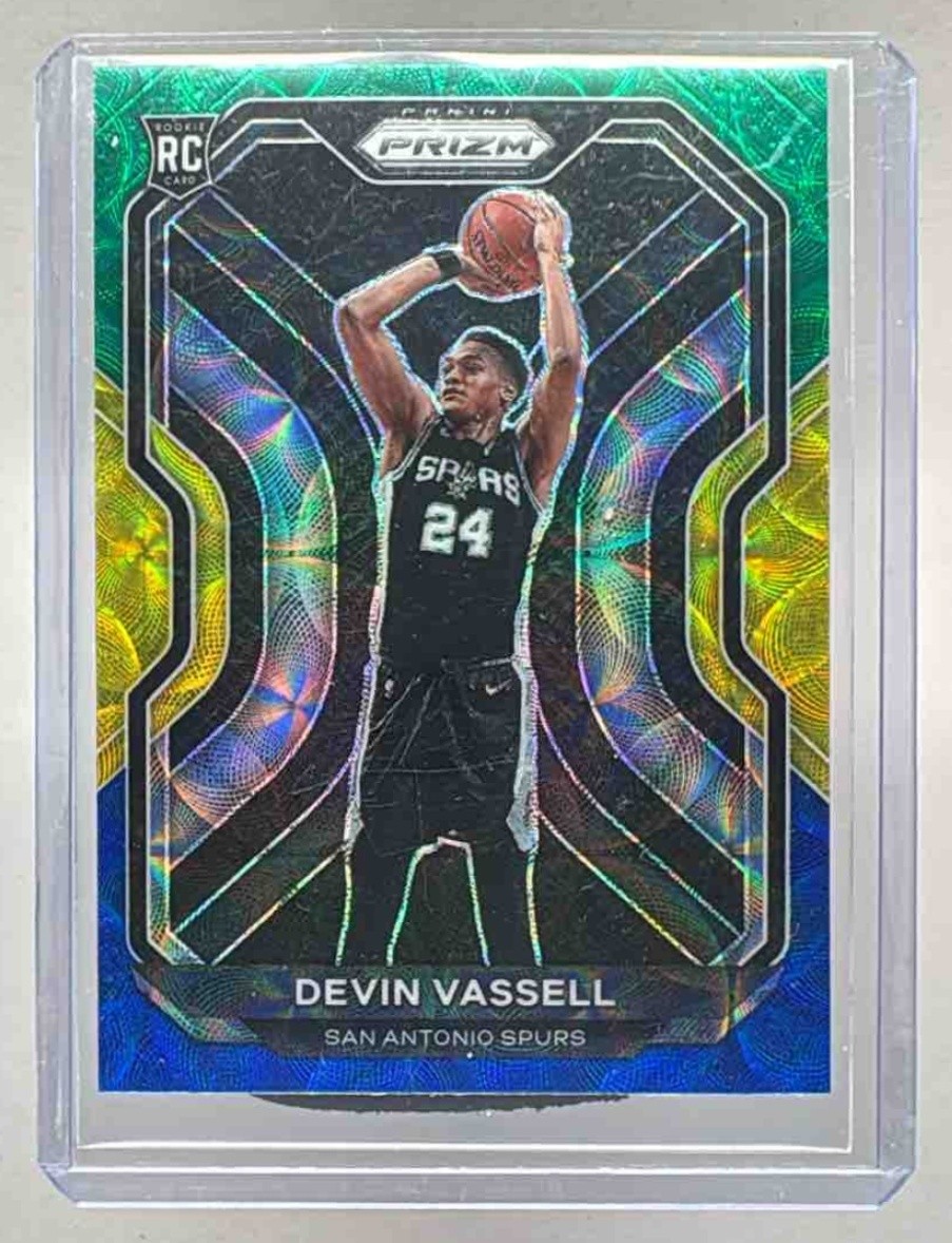 Devin Vassell 2020 Panini Prizm #252 Choice Blue Yellow Green RC