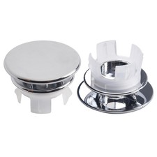Shiny Chrome Round Trim Ring for Bathroom Basin Sink Overflow Hole Cover