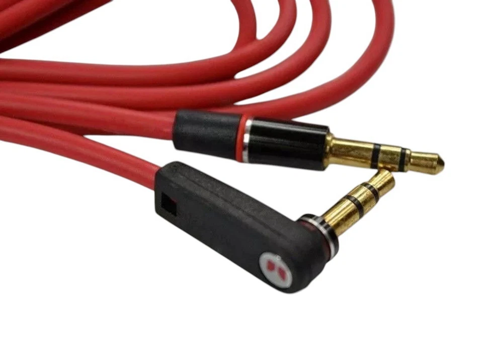 Cable de repuesto de conector BEATS de 3,5 mm cable de audio rojo AUX PRO SOLO Foto 2 de 4