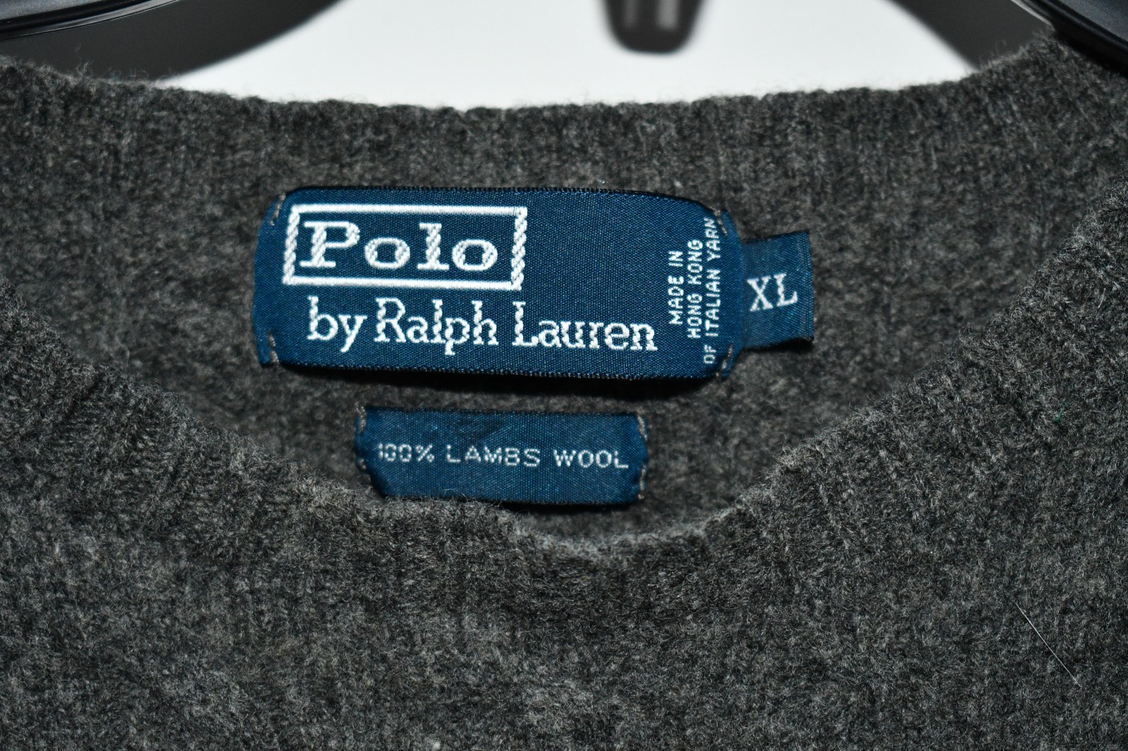 Polo Ralph Lauren Wool Bright Gray Sweater Size X Large Great Condition thumbnail 2