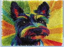 Latch Hook Kit - Scottish Terrier - Rug 60x40 cm