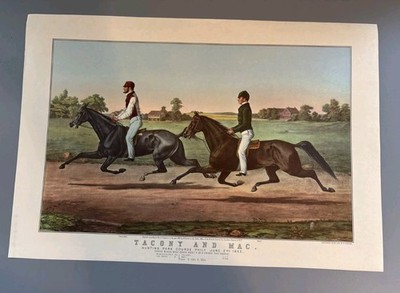 Currier & Ives ''Tacony And Mac.'' 1957 Travelers Insurance Art 16x11 Vintage