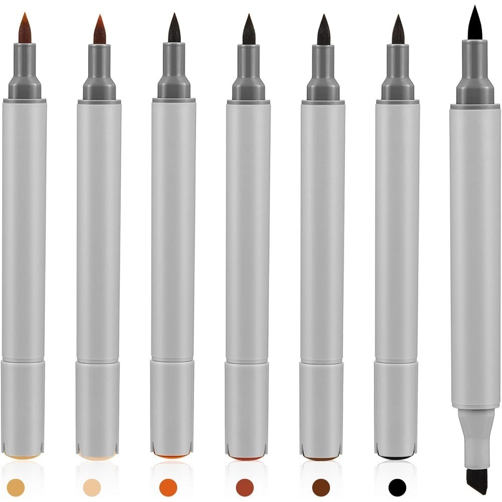 Dual Tip Leather Dye Marker Pens 6 Pack Shoe Repair Kit Touch Up Paint for