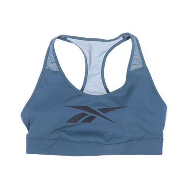 Reebok Womens Plus Size Sports Bra Mesh-Panel Racerback Gym Active Logo Teal New