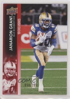 2022 Upper Deck CFL Exclusives 90/100 Janarion Grant #110 h8y