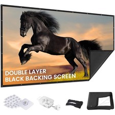 120 Inch Projector Screen - Black Backing  Wrinkle-Free for Stunning Cinema