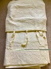 Pottery Barn Pick- Stitch Yellow & 1 EuroPillow Sham Linen Cotton 90 X 85 — photo 1