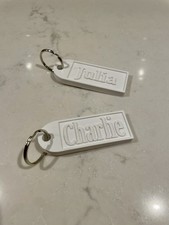 Custom Name Keychain Bar   3-Pack   White