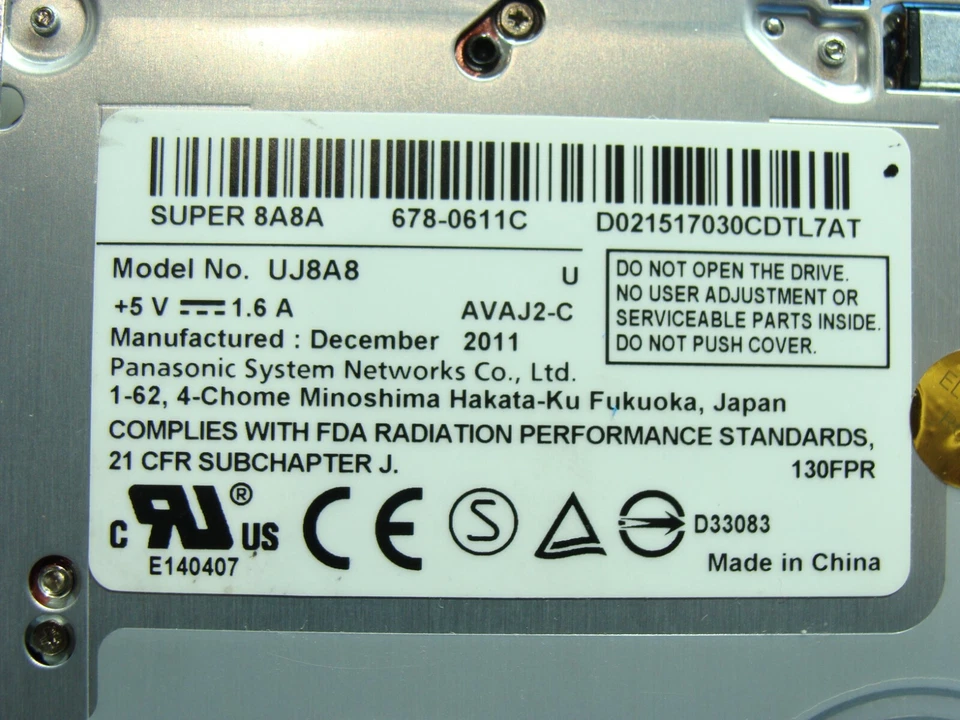 MacBook Pro 15" A1286 Late 2011 MD322LL OEM DVD-RW Burner Drive UJ8A8 - Image 4 of 4