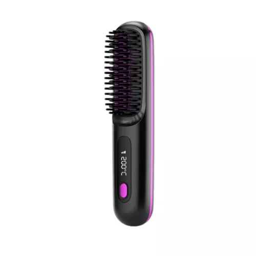 Hair Straightener Brush Negative Travel Portable Cordless Fast Heating Hot Comb - Picture 14 of 16