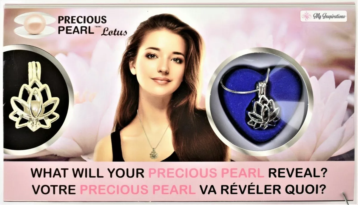 My Inspirations Precious Pearl Lotus Oyster Drop Pendant Necklace Gift Set