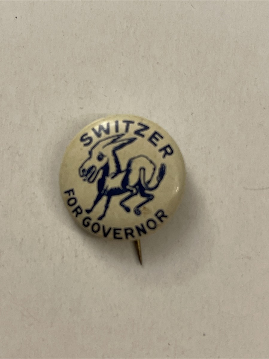 Vintage Switzer for Governor Donkey Button Pin PB30H | eBay
