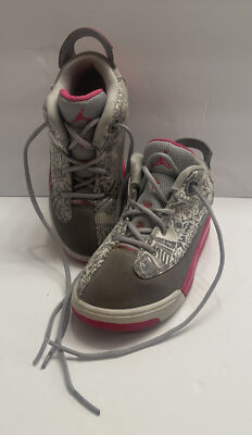 Nike Air Jordan Dub Zero Toddler 9C Shoes 725744-007 - Wolf Gray Hyper Pink