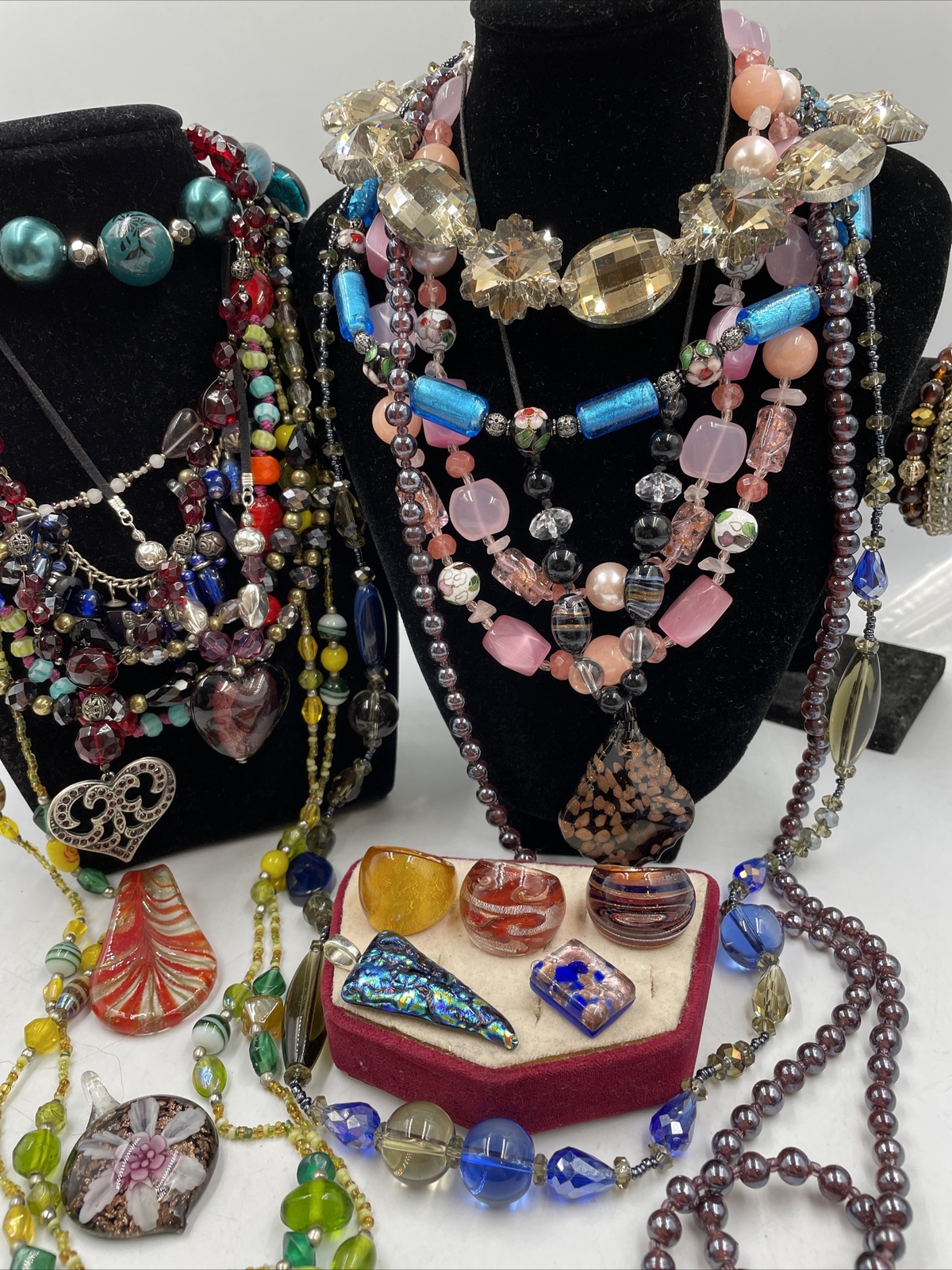 JOB LOT x 25 MODERN GLASS BEAD COSTUME JEWELLERY eBay