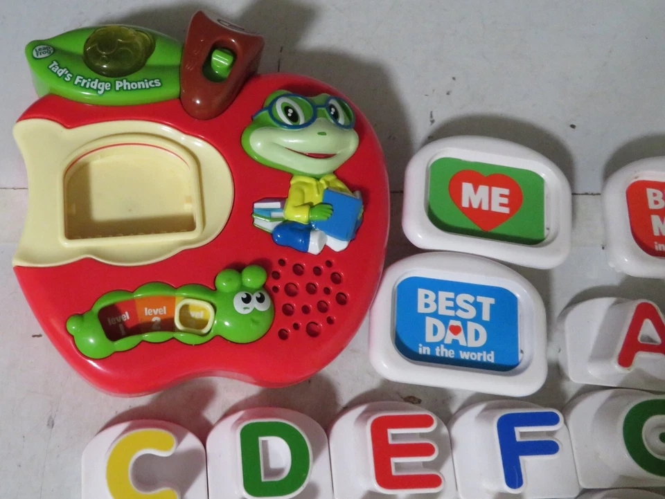 LeapFrog Tad's Fridge Phonics Magnetic Letter Set Complete ABC's Me Best Mom Dad - Image 2 of 4