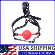 Bondage 48mm Big Ball Gag Open Mouth Gag Head Harness Silicone Stuffer Roleplay